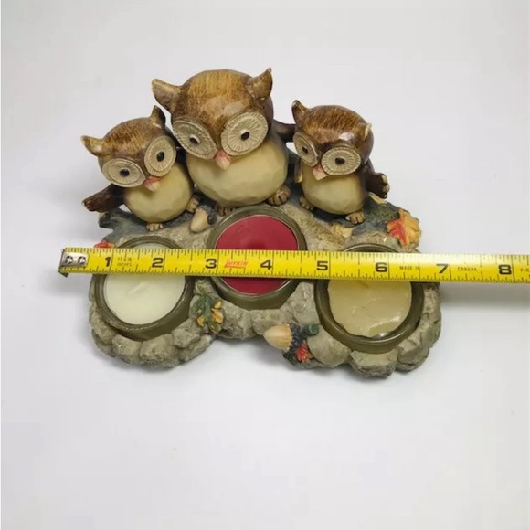Three Owl Tea Light Holder Ceramic Family Fall 2012 Yankee Candle Cute Preowned - Picture 6 of 6